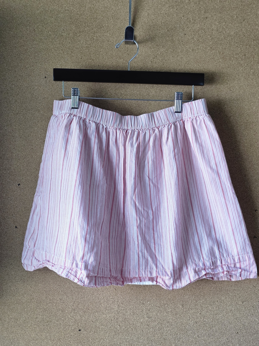 GAP Cotton Linen Striped Mini Skirt L Lined With Pockets Preppy Cottagecore